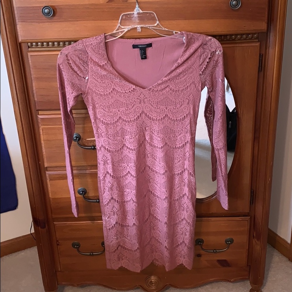 Mauve Lace Forever 21 Dress